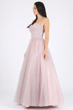 Victorian Lilac Prom Ball Gown Strapless