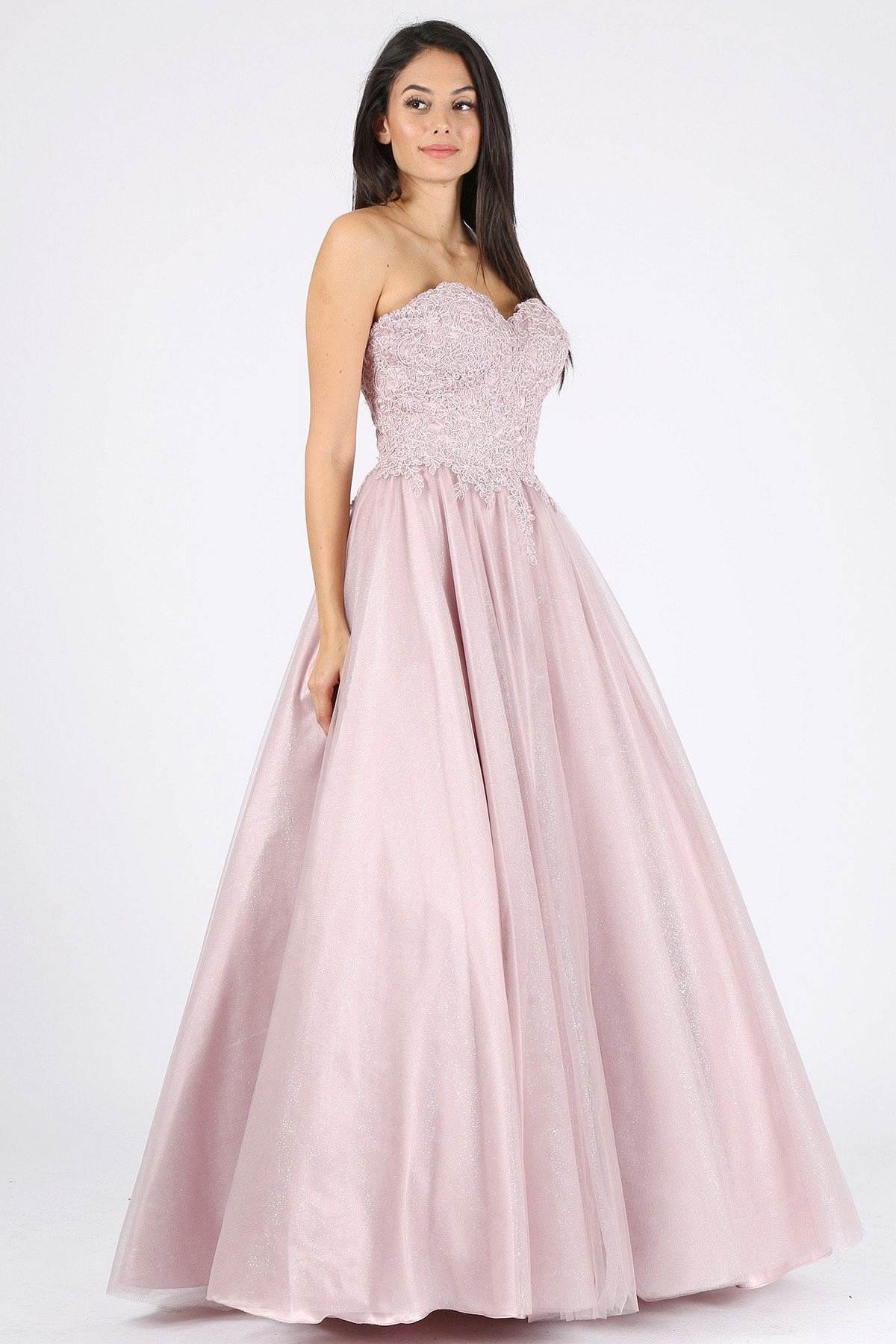 Victorian Lilac Prom Ball Gown Strapless