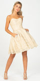 Strapless Homecoming Short Dress with Pockets Champagne