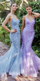 Andrea & Leo A1201 Floor Length Chromatic 3D Florals Mermaid Gown