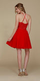 Nox Anabel A615 Halter Homecoming Dress Chiffon A Line Red Criss-Cross Back View