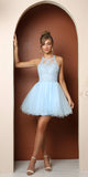 Nox Anabel B652 Short Dress Poofy A-Line Tulle Skirt Halter Neck