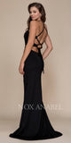 Black Halter Cut Out Long Prom Dress Strappy Back with Slit