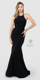 Long Halter Mermaid Prom Dress Black
