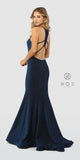 Long Halter Mermaid Prom Dress Royal Blue