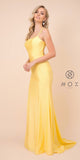 Yellow Mermaid Long Prom Dress with Strappy-Back