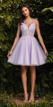 Cinderella Divine CD0188 Short A-Line Tulle and Lace Dress