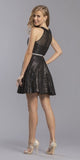 Embellished Waist Black Halter Homecoming Short Dress