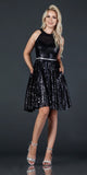 Aspeed D327 Embellished Waist Black Halter Homecoming Short Dress