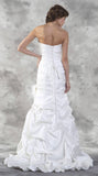 Ivory Mermaid Style Strapless Wedding Gown Lace-Up Back
