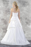 Pearl Embellished Bodice Strapless Wedding Gown Ivory