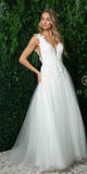 Nox Anabel JR930 Long A-Line Glitter Tulle Sleeveless Dress