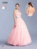 V-Neck Embroidered Quinceanera Dress Open Back