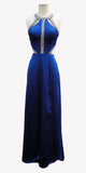 Aspeed L1946 Cut Out Halter Bodice A-line Long Prom Dress Royal Blue Pockets