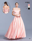 Blush Off-Shoulder Two-Piece Prom Gown