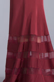 Burgundy Mermaid Long Prom Dress With Plunging Neckline