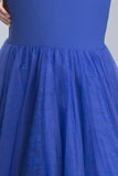 Mermaid Long Formal Dress Sheer Cut-out Waist Royal Blue