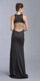 Black Sleeveless Long Prom Dress with Cut-Out and Slit