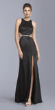 Black Sleeveless Long Prom Dress with Cut-Out and Slit