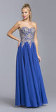 Royal Blue Strapless Sweetheart Neckline Long Prom Dress