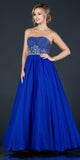 Aspeed L2056 Royal Blue Strapless Quinceanera Dress Appliqued Bodice