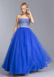 Royal Blue Strapless Quinceanera Dress Appliqued Bodice