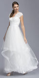Aspeed USA L2062 Off White  Illusion Beaded Long Prom Dress with Pockets