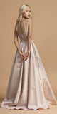 Aspeed USA L2151 Appliqued Bodice Long Prom Dress with Pockets Blush