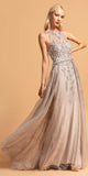 Aspeed Design L2155 Floor Length Embellished Bodice Formal Gown Blush/Silver