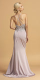Mauve Long Prom Dress Appliqued with Spaghetti Straps