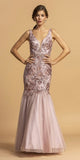 Aspeed Design L2203 Lace-Up Back Embellished Long Prom Dress Mauve