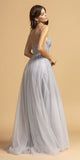 Appliqued Bodice Long A-Line Prom Dress Slate Gray