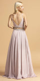 Aspeed Design L2213 Beaded Sheer-Midriff Long Prom Dress Black