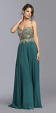 Aspeed Design L2214 Sweetheart Neckline Appliqued Long Prom Dress Teal