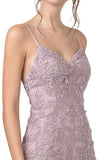 Aspeed USA L2349 Mauve Embroidered Long Prom Dress with Spaghetti Straps