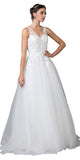 Sleeveless Off White Long Formal Dress with Appliques