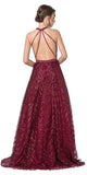 Aspeed L2377 Halter Sequins Long Dress with Open-Back