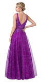 Aspeed L2419 Long Dress V-Neck and Back with Appliques