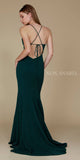 Nox Anabel N160 Green Full Length Formal Gown V Neckline Back View