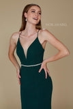 Nox Anabel N160 Green Full Length Formal Gown V Neckline