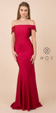 Nox Anabel N295 Dark Red Off-Shoulder Mermaid Long Prom Dress
