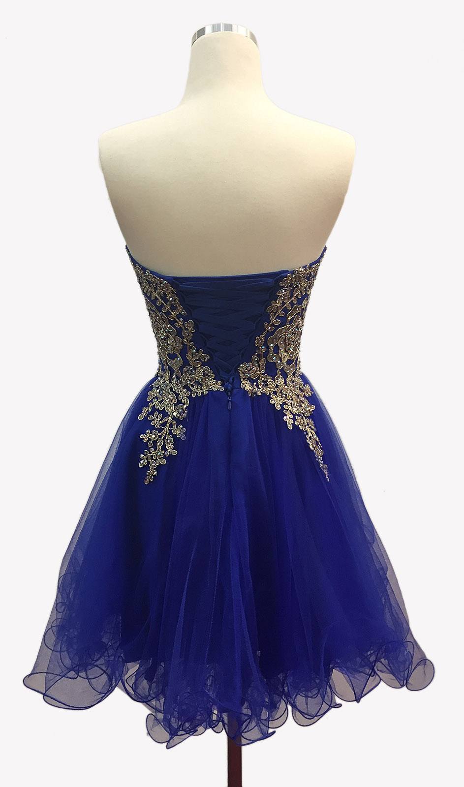Aspeed USA S1891 Royal Blue Strapless Homecoming Short Dress Embroidered 