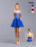 Aspeed USA S2040 Royal Blue Sweetheart Neckline Strapless Homecoming Short Dress