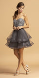 Sweetheart Neckline Short Homecoming Dress Charcoal