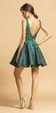 Hunter Green Appliqued Short Homecoming Dress with Pockets