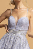 Criss-Cross Back Lace Short Homecoming Dress Pewter