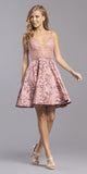 Appliqued Pink Homecoming Short Dress Print Skirt with Pockets