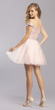 Blush Embellished Off-Shoulder Homecoming Short Dress