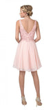 Aspeed S2331 Embroidered V-Neck Blush Short Party A-Line Dress