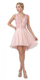 Aspeed S2331 Embroidered V-Neck Blush Short Party A-Line Dress
